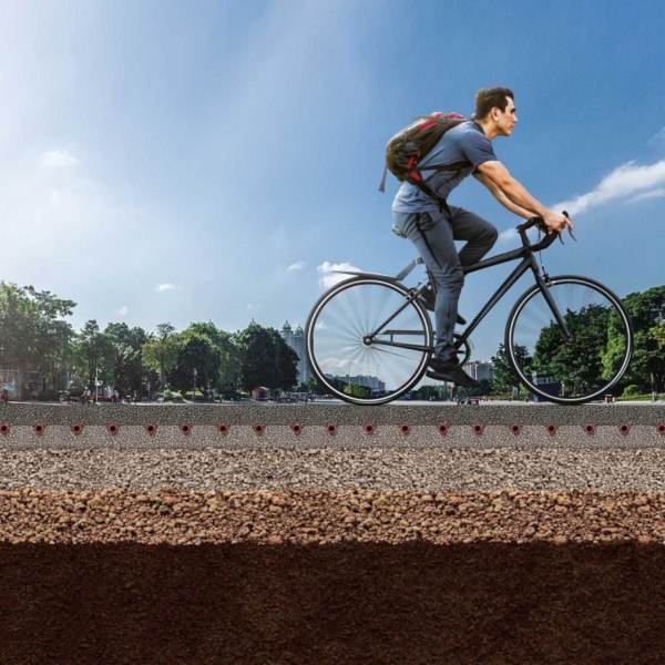 Illustration de coupe d'une route Power road