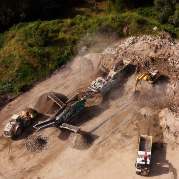 Plan aérien d'une carrière